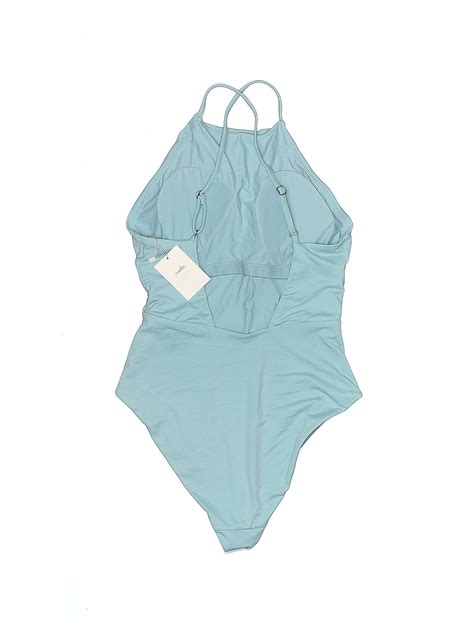 Andie Solid Blue One Piece Swimsuit Size M - 60% off | ThredUp