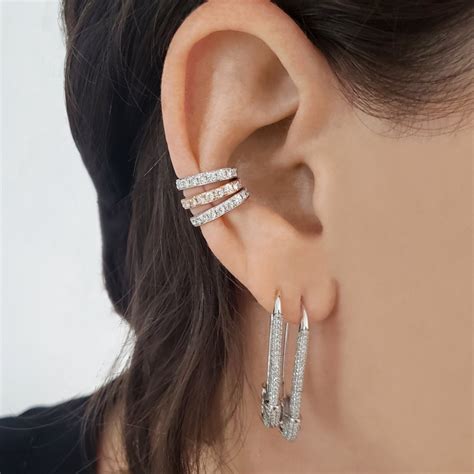 Diamond Low Rider Ear Cuff - Diamond Earrings - The EarStylist – The ...