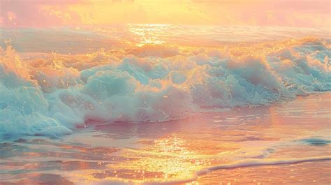 sunset ocean waves image   stockcake