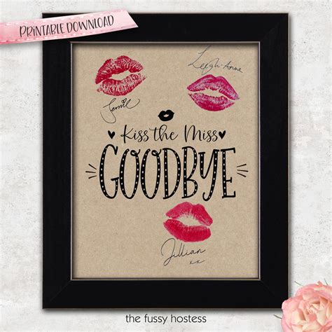 Kiss the Miss Goodbye Sign Bridal Shower Sign Shower | Etsy