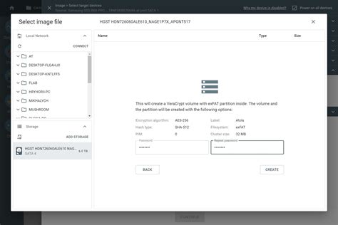 Atola Forensic Imager: TaskForce imaging into a file on an encrypted target