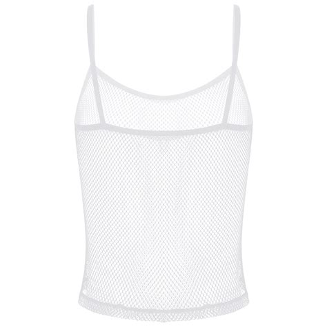 Sexy Women See Through Tank Crop Top Sexy Mesh Sheer Sports Vest T