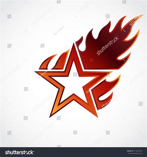 Star Fire Flames Symbol Falling Star Stock Vector (Royalty Free