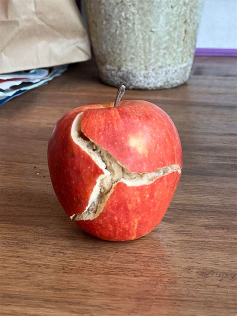 One of the apples in my bag exploded outward : r/mildlyinteresting