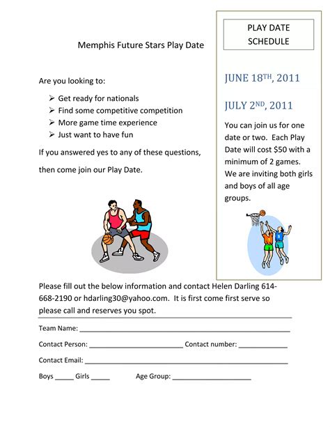 Memphis Future Stars Play Date | DOCX