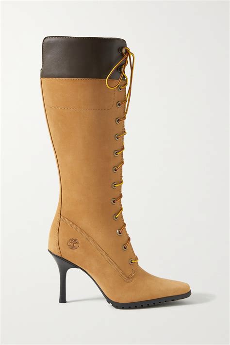 Timberland + Veneda Carter Leather-trimmed Nubuck Knee Boots in Brown ...