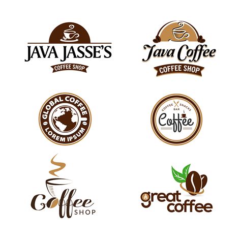 coffee shop business logo set collection  vector art  vecteezy