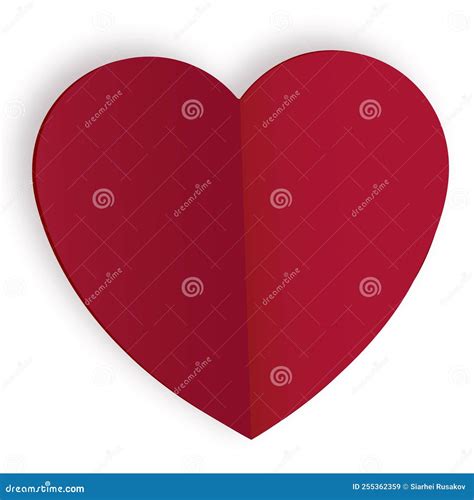 Red Heart Cut Out of Paper. Vector Illustration. Stock Vector