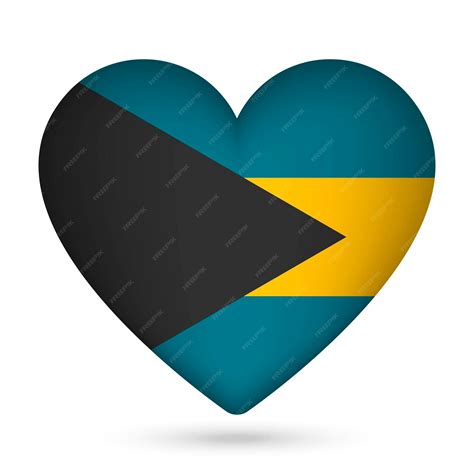 Premium Vector | Bahamas flag in heart shape vector illustration