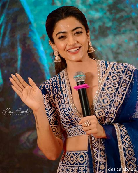 Rashmika Mandanna Cleavage Pics at Pushpa Promotion [GIF]
