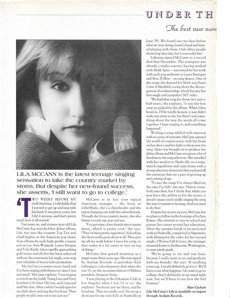 Alan Cackett - Lila McCann - Under The Spotlight