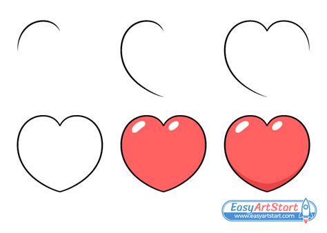 heart drawing step  step
