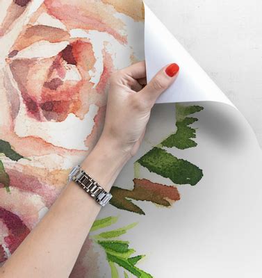 Watercolor Rose Wallpaper, wall mural - ColorayDecor.com