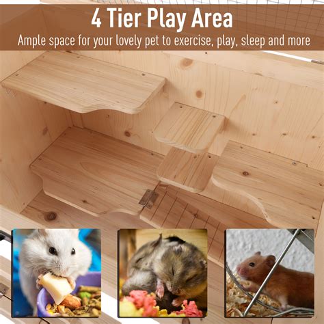 wooden small animal cage