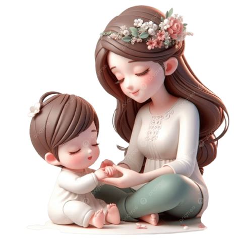 3d Mom And Baby Happy Mothers Day, Happy Mother Day, 3d Cartoon, Mom