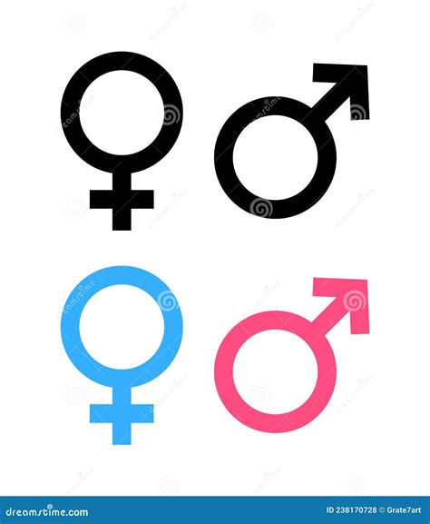 Male and Female Gender Symbols or Icons. Vector Sign of Sex. Women and
