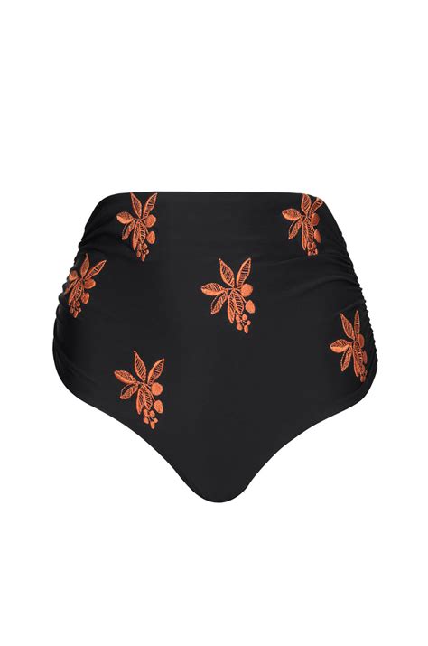 victoria vintage bottom embroidered black ophelia swimwear