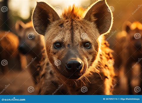 Thrilling Safari Adventure. Pack of Hyenas in the Vibrant Savannah ...