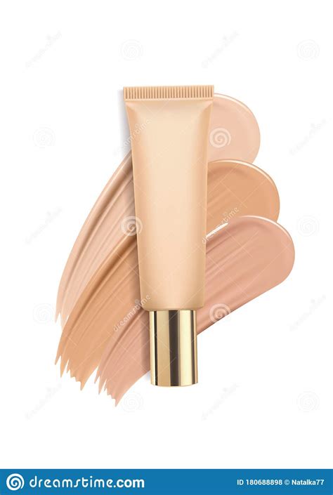 Foundation in Tube on White Background, Concealer Smears for ...