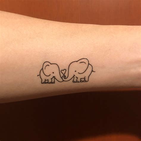 Cute Elephant Outline Tattoo