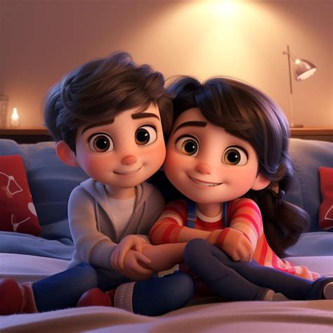 Premium AI Image | Siblings Love Animation