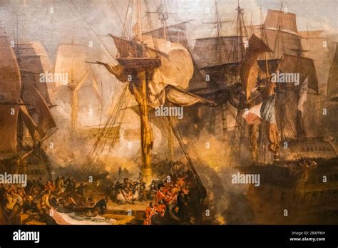 Painting titled "The Battle of Trafalgar" by JMW Turner dated 1806 Stock Photo - Alamy