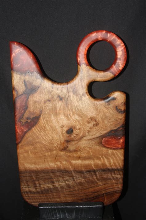 Old English walnut with red epoxy resin charcuterie board – its just