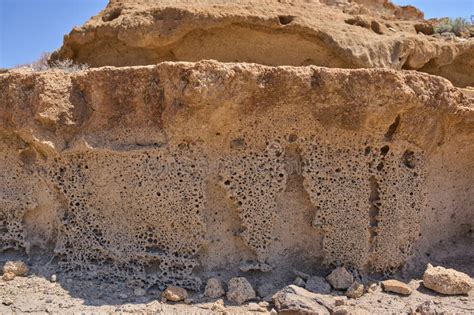 Porous Volcanic Tuff Formation Stock Photo - Image of natural, desert