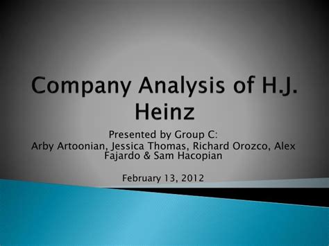 company analysis  hj heinz powerpoint