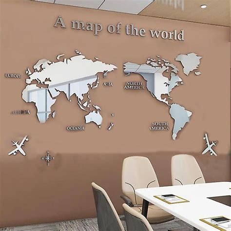 3d World Map Bedroom Wall And Living Room Classroom Sticker Office ...