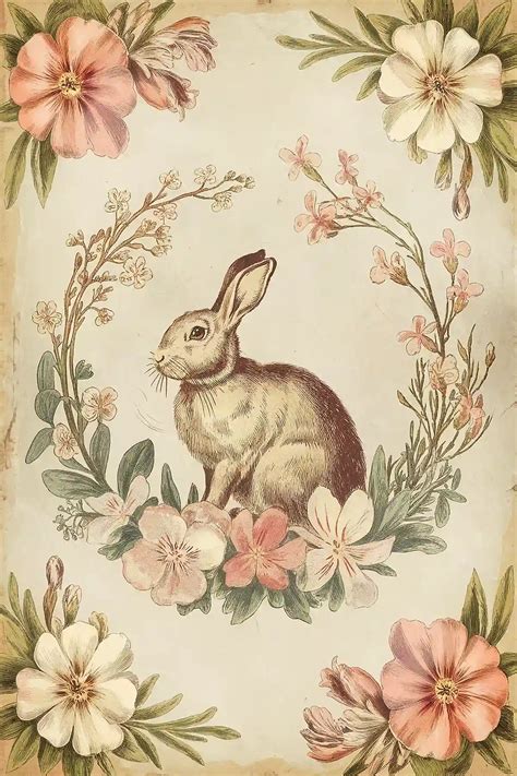vintage bunny printable