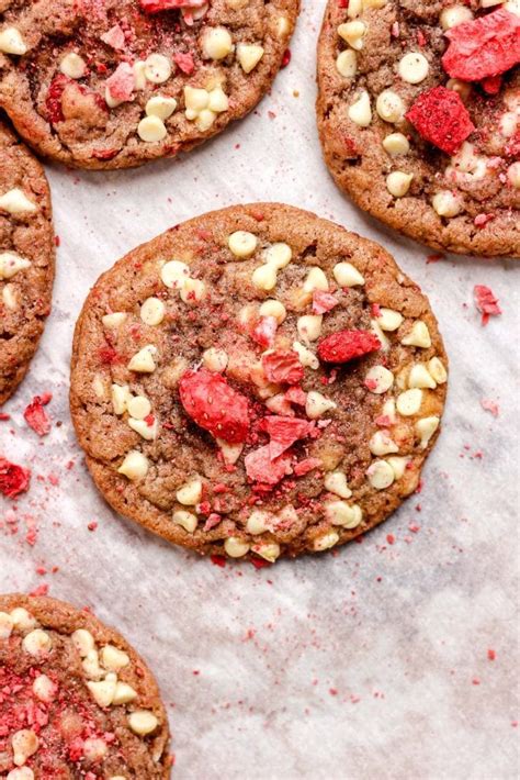 Strawberry White Chocolate Chip Cookies Recipe | Baked Abundance