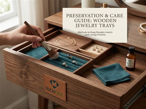 maintain  care  wooden jewelry drawer trays richpack