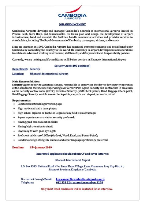 Job with Cambodia Airport - KB Cambodia