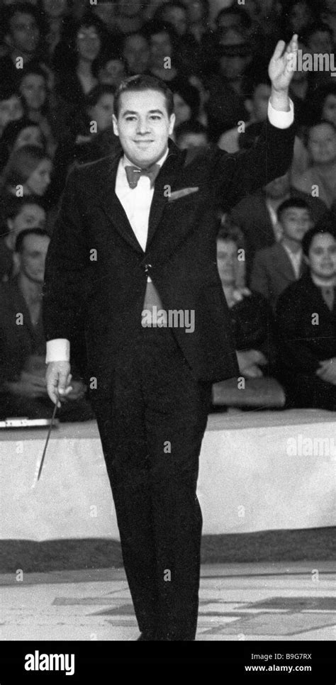 Famous conjuror Igor Kio greets a Moscow State Circus audience Stock ...