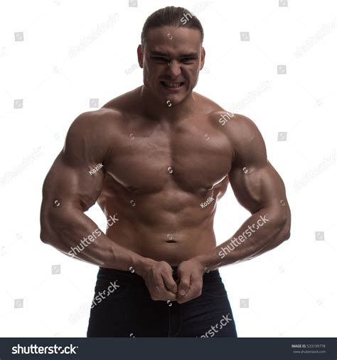 Стоковая фотография 533199778: Naked Torso Male Bodybuilder Athlete
