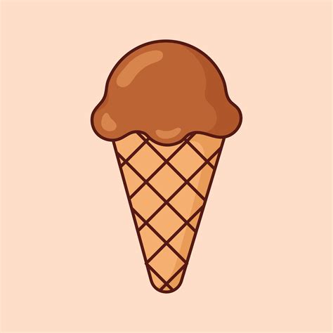 Melting chocolate ice cream scoop cartoon icon vector. Desserts and