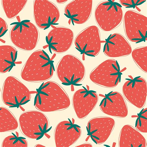 Vector seamless pattern with strawberry. Fresh berry background for
