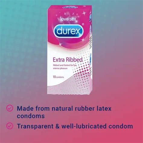 Buy Durex Extra Ribbed Condoms [10s] Online at Low Cost | Extra Ribbed ...