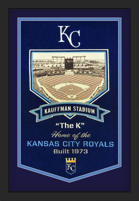kansas city royals kauffman stadium mlb banner matted framed kansas