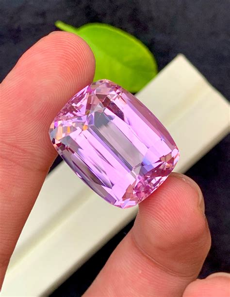majestic hot pink natural kunzite gemstone perfect cushion cut kunzite