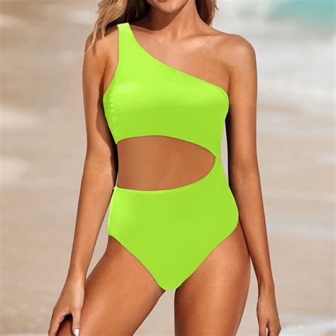 TIANZEN Women One Shoulder 1 Piece Swimsuit For Women Bathing Suits