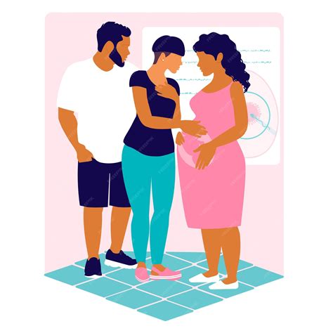 Premium Vector | Meeting of the child's parents and the surrogate