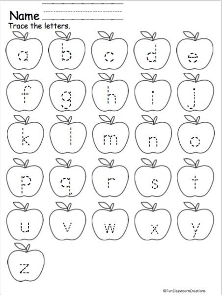 Alphabet Letter Tracing - Lowercase Apples - Made By Teachers