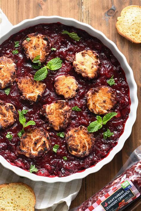 Baked Goat Cheese With Cranberries - Foxes Love Lemons