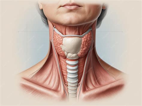 Swollen Thyroid Gland in Neck Medical Illustration | Premium AI