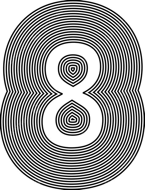 Number 8line Logo Icon Design Letter Eighth Play Vector, Letter, Eighth