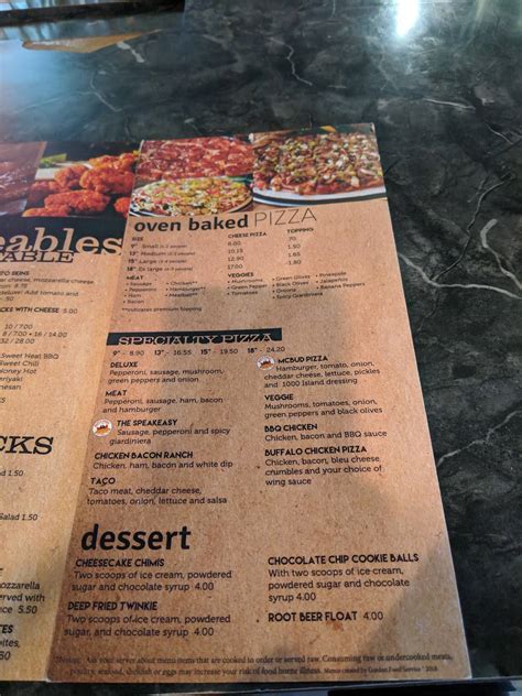 Menu at Bud's Pizza pizzeria, Minster