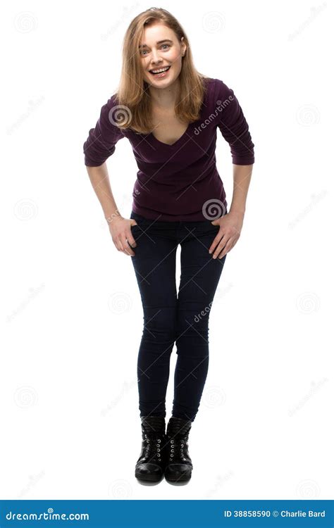 Vivacious Young Woman Laughing at the Camera Stock Photo - Image of