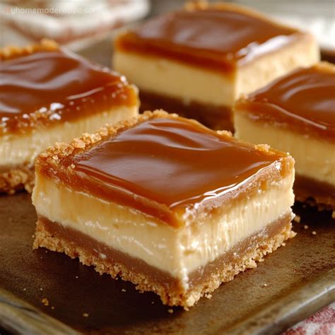 creamy caramel cheesecake squares yummy recipes